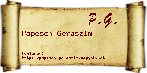 Papesch Geraszim névjegykártya